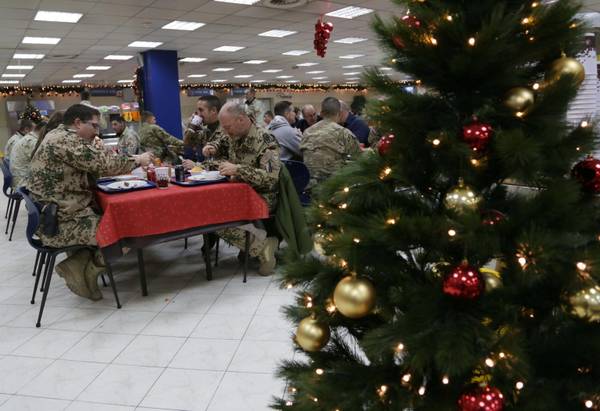 NATO soldiers celebrate Christmas in Kabul