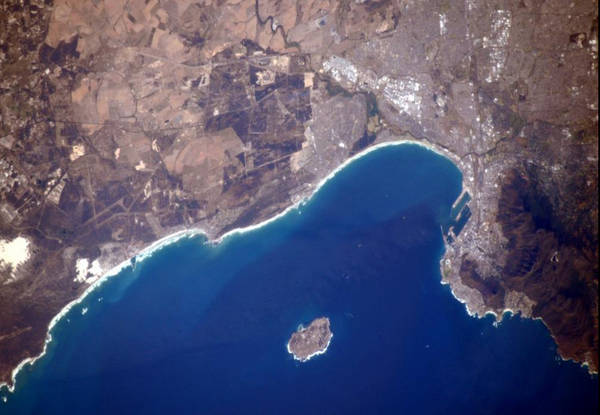 Robben Island dalla Stazione Spaziale - fonte Samantha
