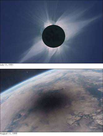 L'ecclissi di sole e l'ombra della luna sulla terra visti dalla stazione spaziale da astroSamantha